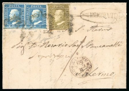 Stamp of Italian States » Sicily 1859 Lettera affrancata 5 grana da Giardini