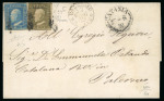 1859 Lettera affrancata 3 grana