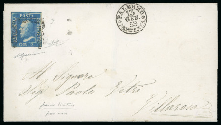 Stamp of Italian States » Sicily 1859, Lettera con 2 gr. cobalto II tav.