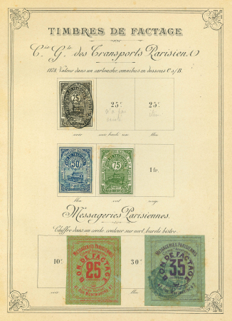 1878, Lot de timbres de factage avec Compagnie Générale