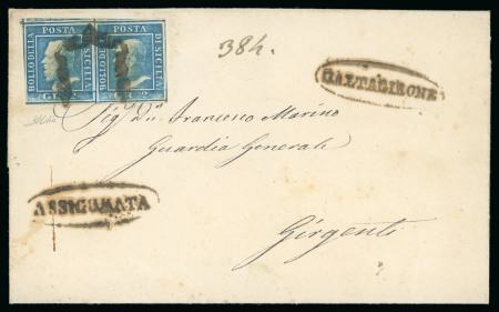 Stamp of Italian States » Sicily 1859, Assicurata da Caltagirone con 4 gr.