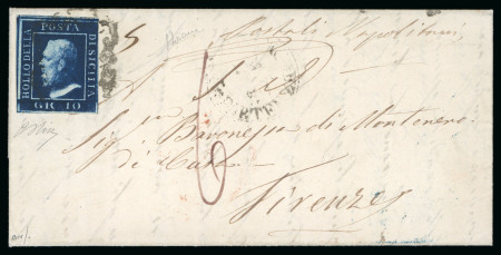 1859, Lettera con 10 gr. per Firenze