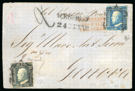 1859, Lettera con 22 gr. per Genova