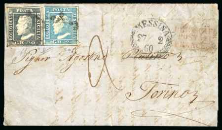 1860, Lettera con 22 gr. per Torino