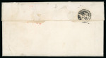 1862, Lettera del 11.1 da Napoli per Palermo affrancata con 10 grana falso I tipo effige C.