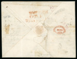 1858, Lettera da Napoli per Palermo affrancata per 70 grana.