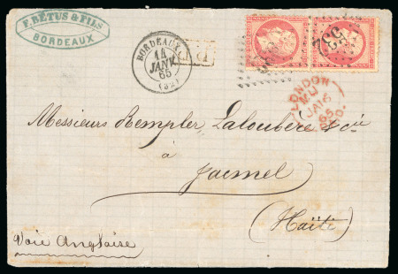 Stamp of France » Empire 1853-1862 1865, Lettre pour Jacmel (Haïti), affranchissement