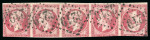 1859, Bande de 5 Empire non dentelé Y&T n°17Bc 80