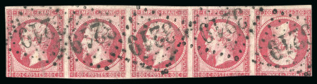 Stamp of France » Empire 1853-1862 1859, Bande de 5 Empire non dentelé Y&T n°17Bc 80