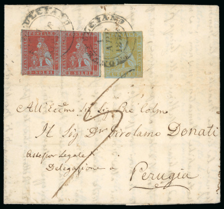 1852, Lettera affrancata per 5 soldi
