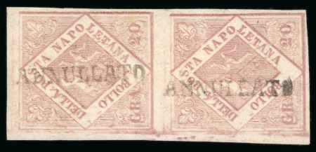 1858, lotto di francobolli di Napoli "annullati" in Sicilia
