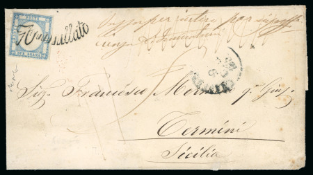 1861, Lettera da Manfredonia con 2 grana province napoletane.