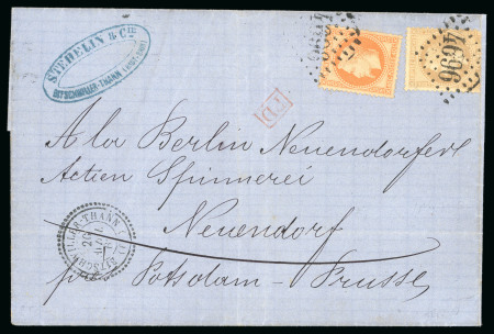 1869, Lettre pour Neuendorf (près de Potsdman, Prusse),