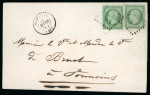 1860, Faire-part de mariage imprimé avec distribution