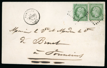 Stamp of France » Empire 1853-1862 1860, Faire-part de mariage imprimé avec distribution
