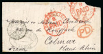 1870, Lettre datée du 26 septembre, transportée par