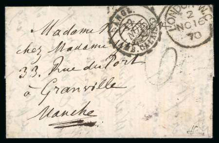 1870, Lettre datée du lundi 7 novembre et transportée