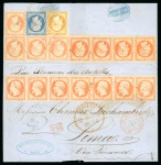1854, Lettre pour Lima (Pérou, Peru), affranchissement