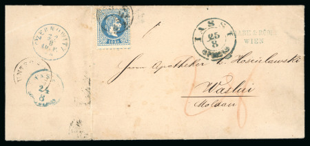 INCOMING MAIL1868 Folded cover franked by Austria 1864