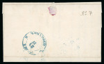 1881, 10pa black on greenish, pair on cover from Klisoura with provisional cancel and Russian-type cds's of Karlovo and Plovdiv