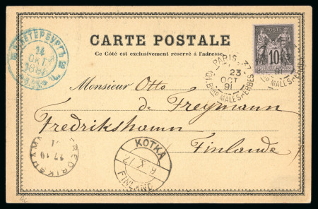 1891, Carte postale repiquage de la Société Timbrophile