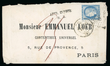 1875, Enveloppe imprimée "Monsieur Emmanuel LOEB /