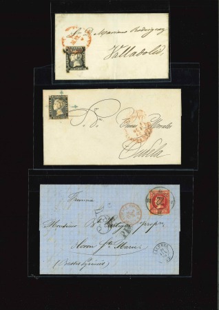 1850-1926, Group of 5 covers and a front, incl. two 1850 6cu single frankings