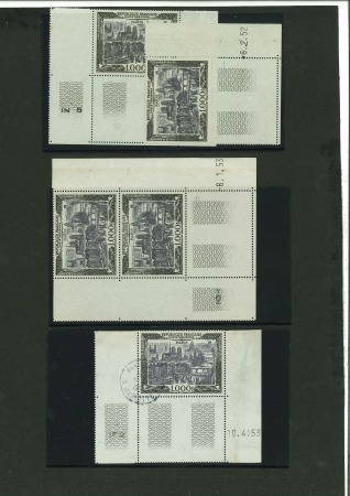 1950, 1000 francs Paris Y&T PA 29, étude sur les dates