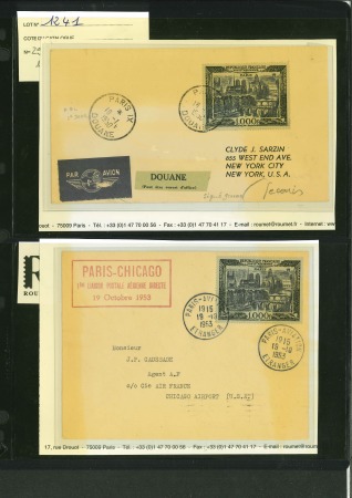 1950, 1000 francs Paris Y&T PA 29, ensemble de 5 documents
