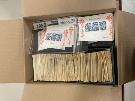 Box 8, Monaco, Big quantities of stamps and sheets