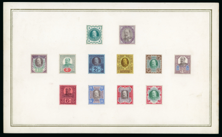 Stamp of Great Britain » King Edward VII 1901 A magnificent set of 12 stamp size Essays (Type A) 1/2d. to 1/-