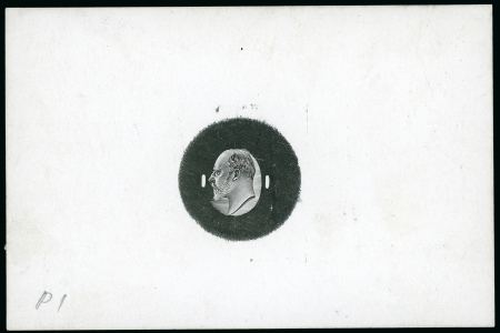 Stamp of Great Britain » King Edward VII 1901 Standard head die proof "P1" in black on glazed