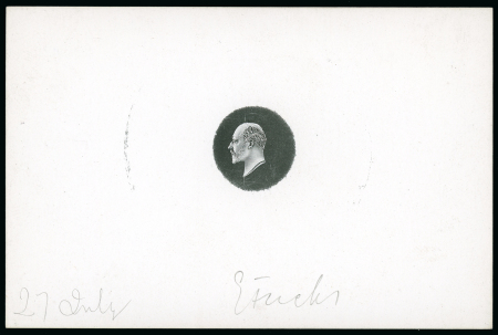 Stamp of Great Britain » King Edward VII 1901 Small head die proof in black on glazed card