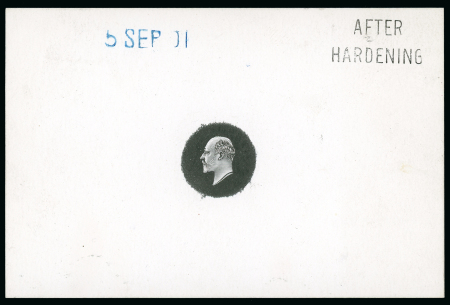 Stamp of Great Britain » King Edward VII 1901 Small head die proof in black on glazed card (62