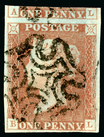 Stamp of Great Britain » 1840 1d Black and 1d Red plates 1a to 11 Plate 1c BL state 3 red printing from “black plates,”