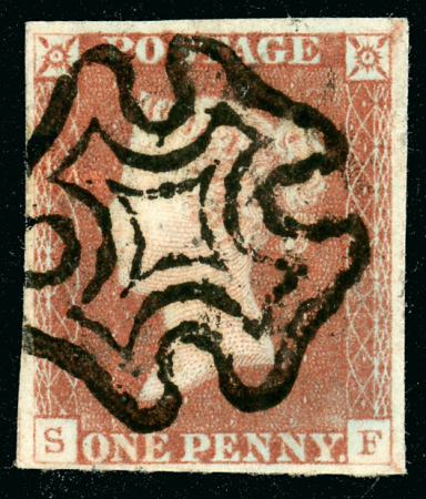 Stamp of Great Britain » 1840 1d Black and 1d Red plates 1a to 11 Plate 2 SF red printing from “black plates,” with