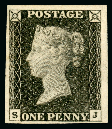 Stamp of Great Britain » 1840 1d Black and 1d Red plates 1a to 11 Plate 1a SJ with large to huge margins, unused with