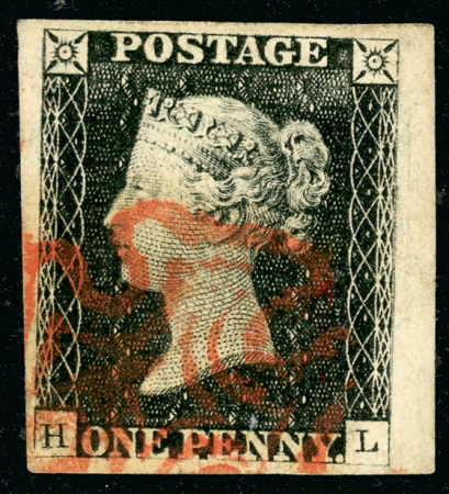 Stamp of Great Britain » 1840 1d Black and 1d Red plates 1a to 11 Plate 1b HL with very good to huge margins, showing