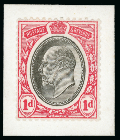 Stamp of Great Britain » King Edward VII Type 1, 1d. plate proof in red and black, perf. 14,