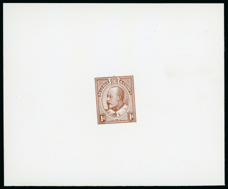 Stamp of Great Britain » King Edward VII 1903 1d. Die 2 colour trial in ochre-brown on thick
