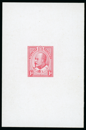 Stamp of Great Britain » King Edward VII 1903 1d. Die 2 colour trial in carmine-red on thick