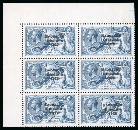 Stamp of Ireland » 1927 Composite Dates Overprints (T69-T71) 10s dull grey blue, from the broken "S" plate, mint