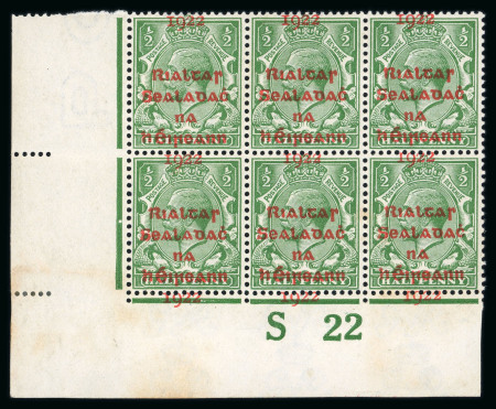 Stamp of Ireland » 1922 Overprint Proofs (PR1-PR29) 1/2d green, proof overprint in red, mint, and mint