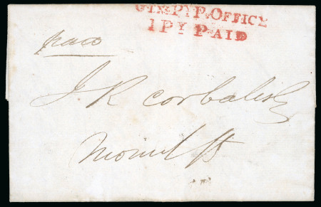 Stamp of Ireland » Pre-Stamp Postal History » Local Post Period 1829 (August 18th) Folded entire sent locally within