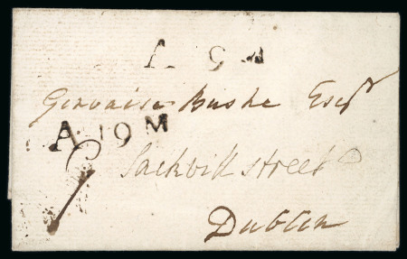 Stamp of Ireland » Pre-Stamp Postal History » Local Post Period 1780 (August 17th) Folded entire sent locally within