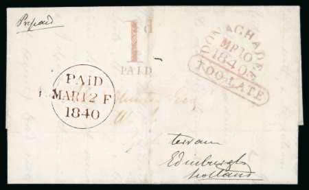 Stamp of Ireland » Pre-Stamp Postal History » Postal Reform Period 1840 (March 9th) Folded cover sent from Donaghadee
