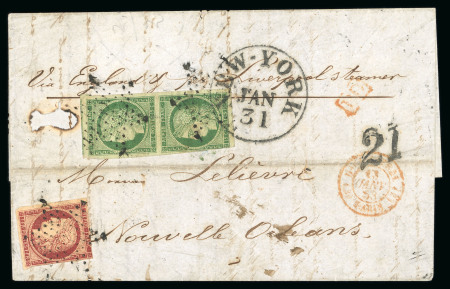 1853, Lettre pour la Nouvelle Orléans (États-Unis)