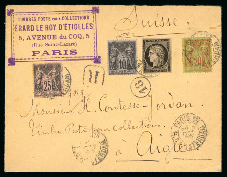 1892, Cérès non dentelé 20 centimes noir Y&T n°3, usage