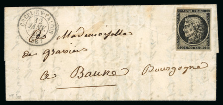 1849, Cérès non dentelé 20 centimes noir Y&T n°3 sur