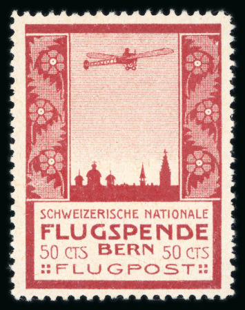 Schweiz, Flugpostmarken, Vorläufer 1913, 50 Rp Bern